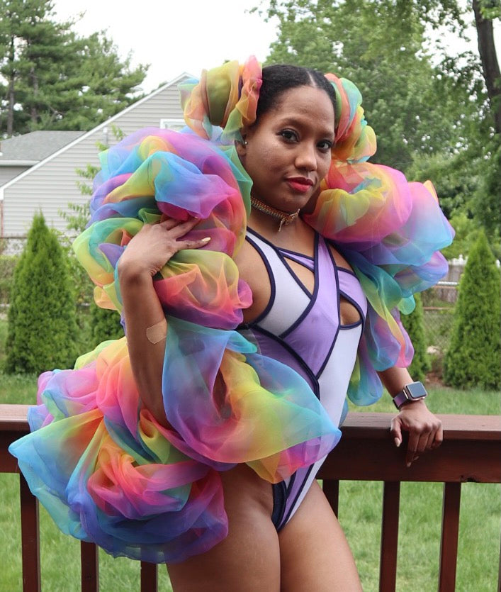 Voluptuous Multicolor Ruffle Organza Boa