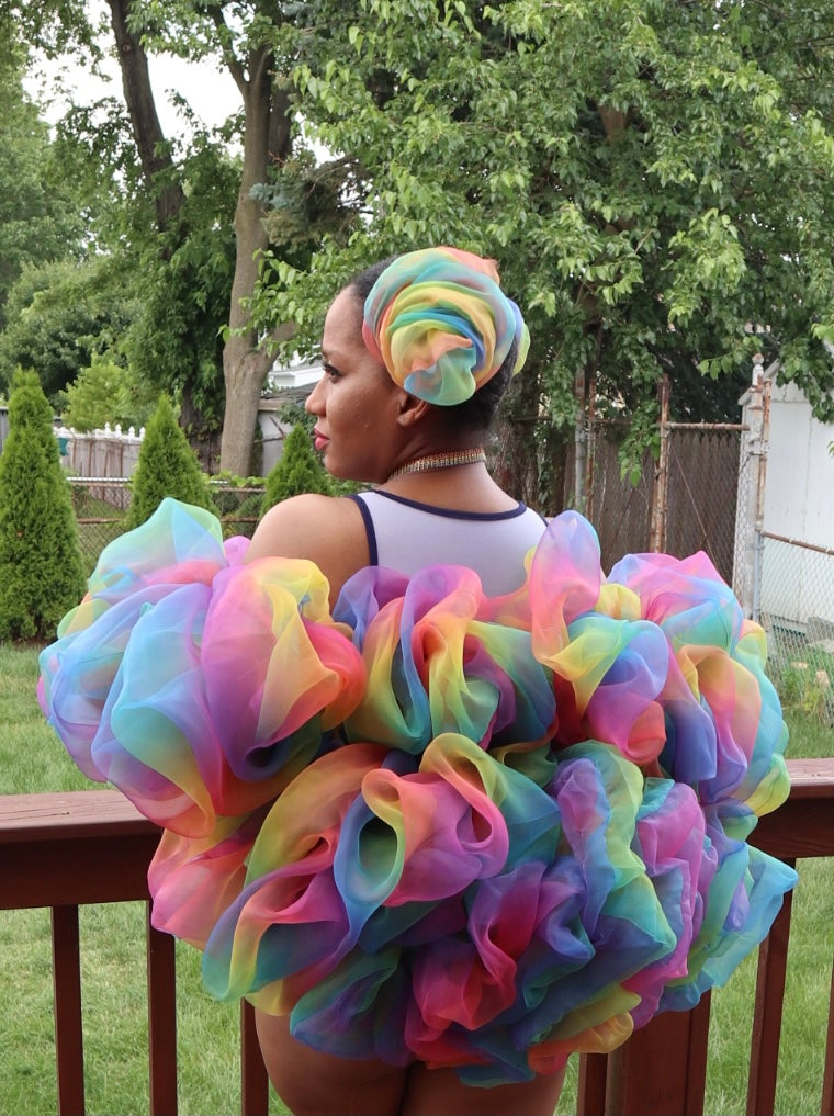 Voluptuous Multicolor Ruffle Organza Boa